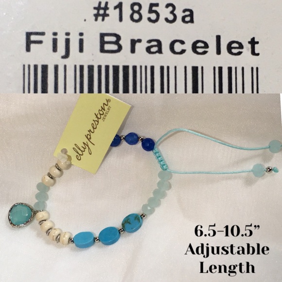 3-$15 Elly Fiji Turquoise Beaded Artisan Charm Bracelet - Picture 3 of 5
